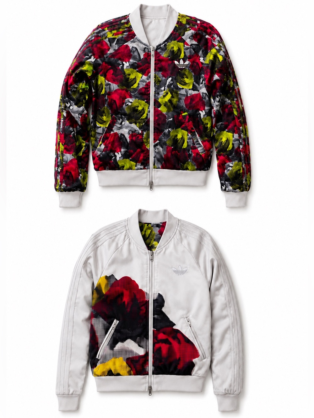 Adidas Originals Reversible Floral Rose Bomber Jacket Women XS